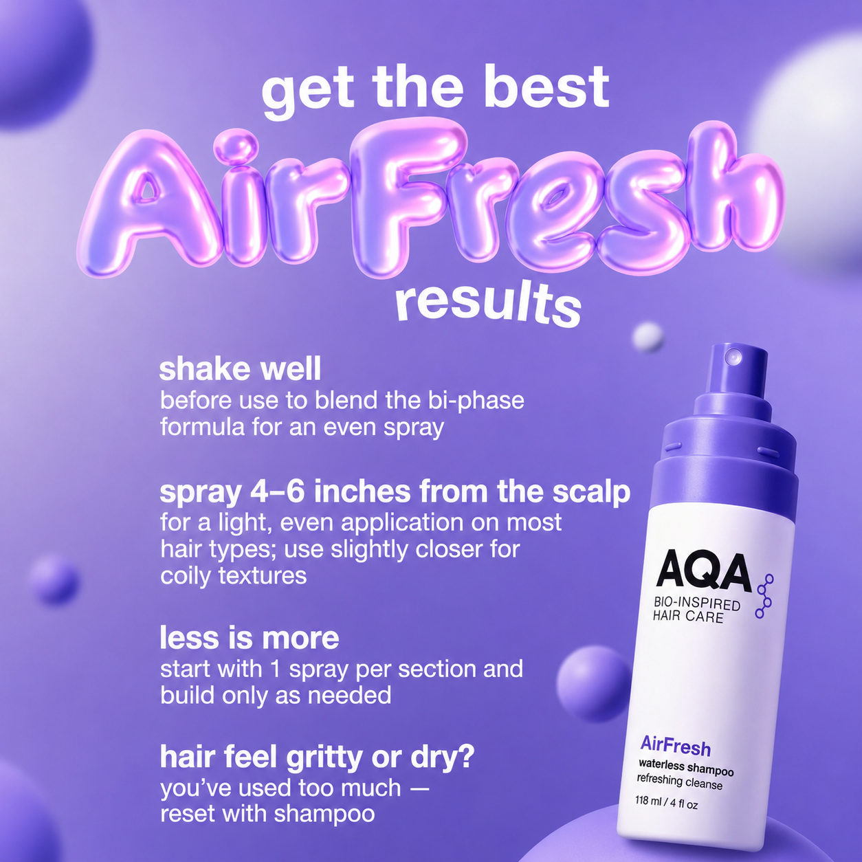 Air Dry Shampoo|Full size 4oz(118 ml)