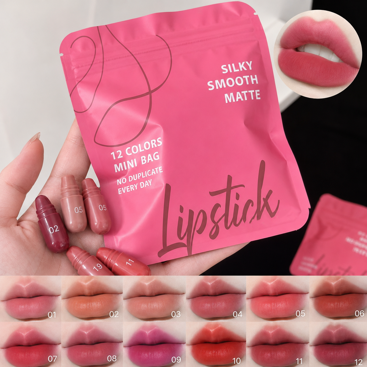 2-color capsule set mini Longlasting Matte lipstick✨