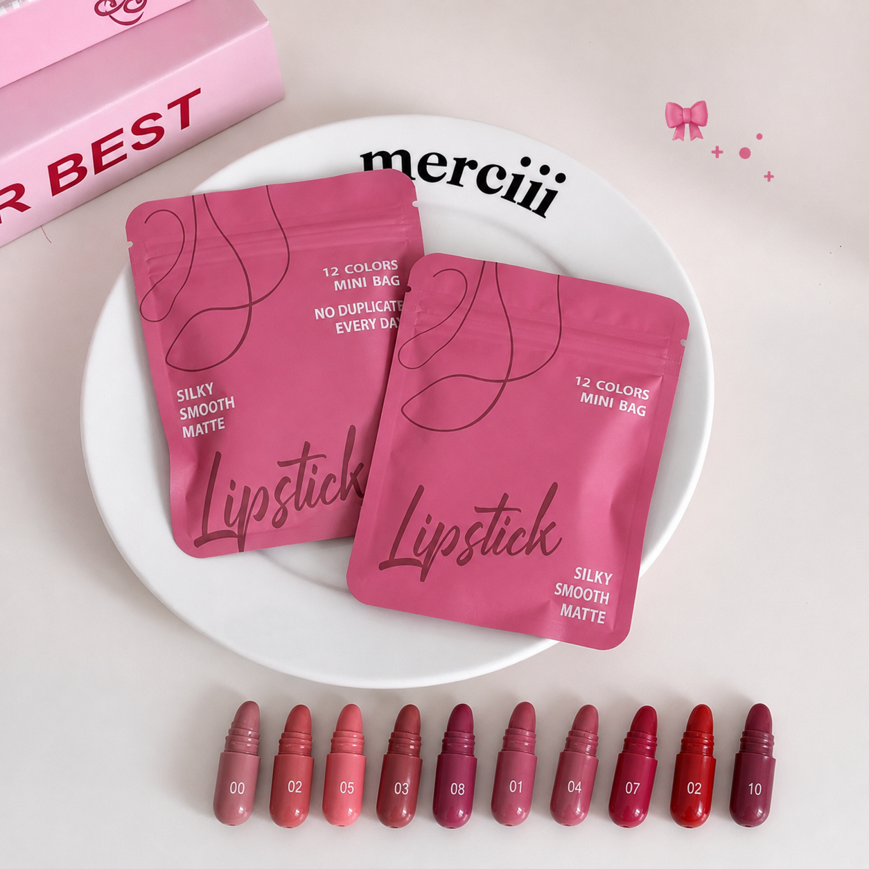 2-color capsule set mini Longlasting Matte lipstick✨